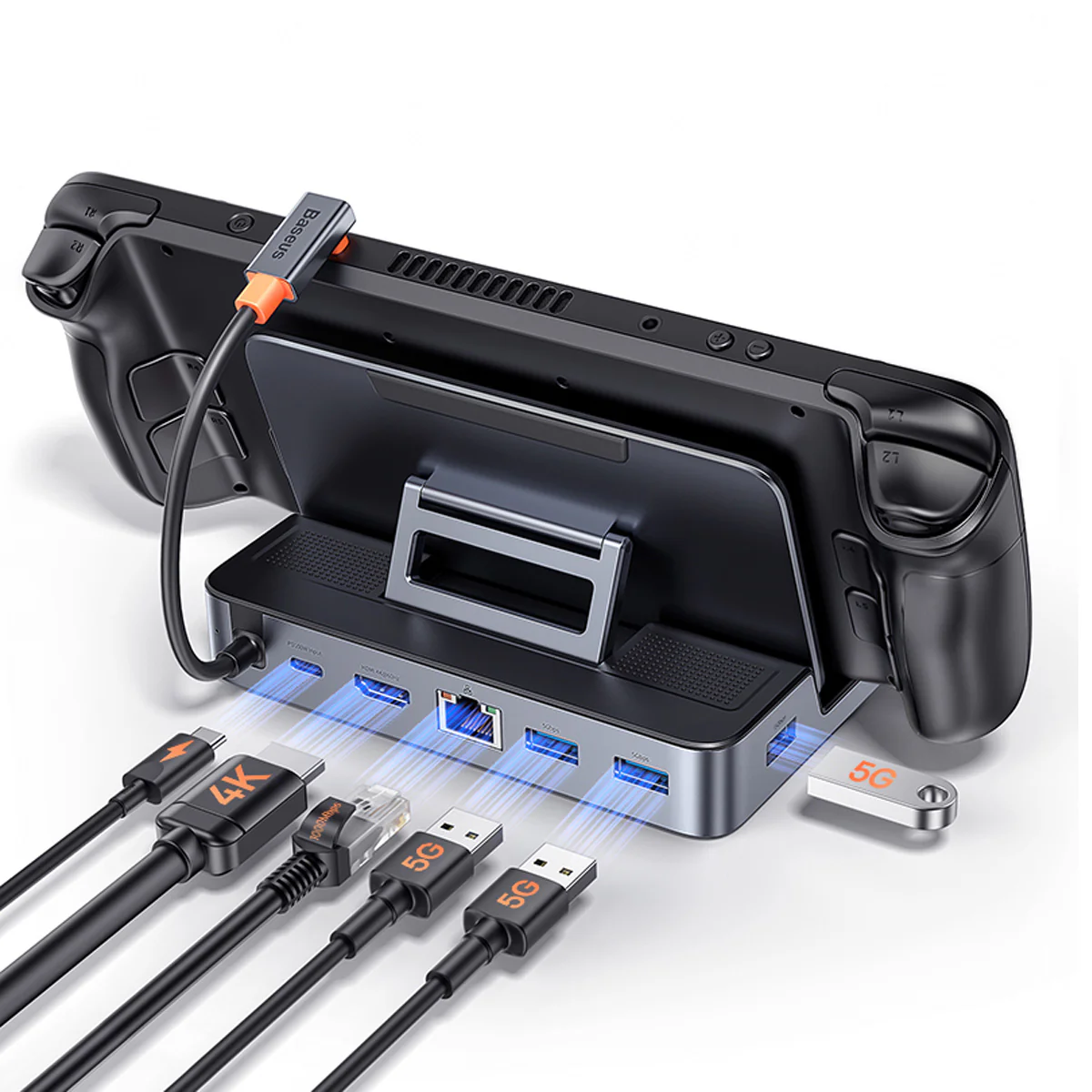 Baseus GamerX 6 Ports USB-C Steam Deck Docking Station - Image 7