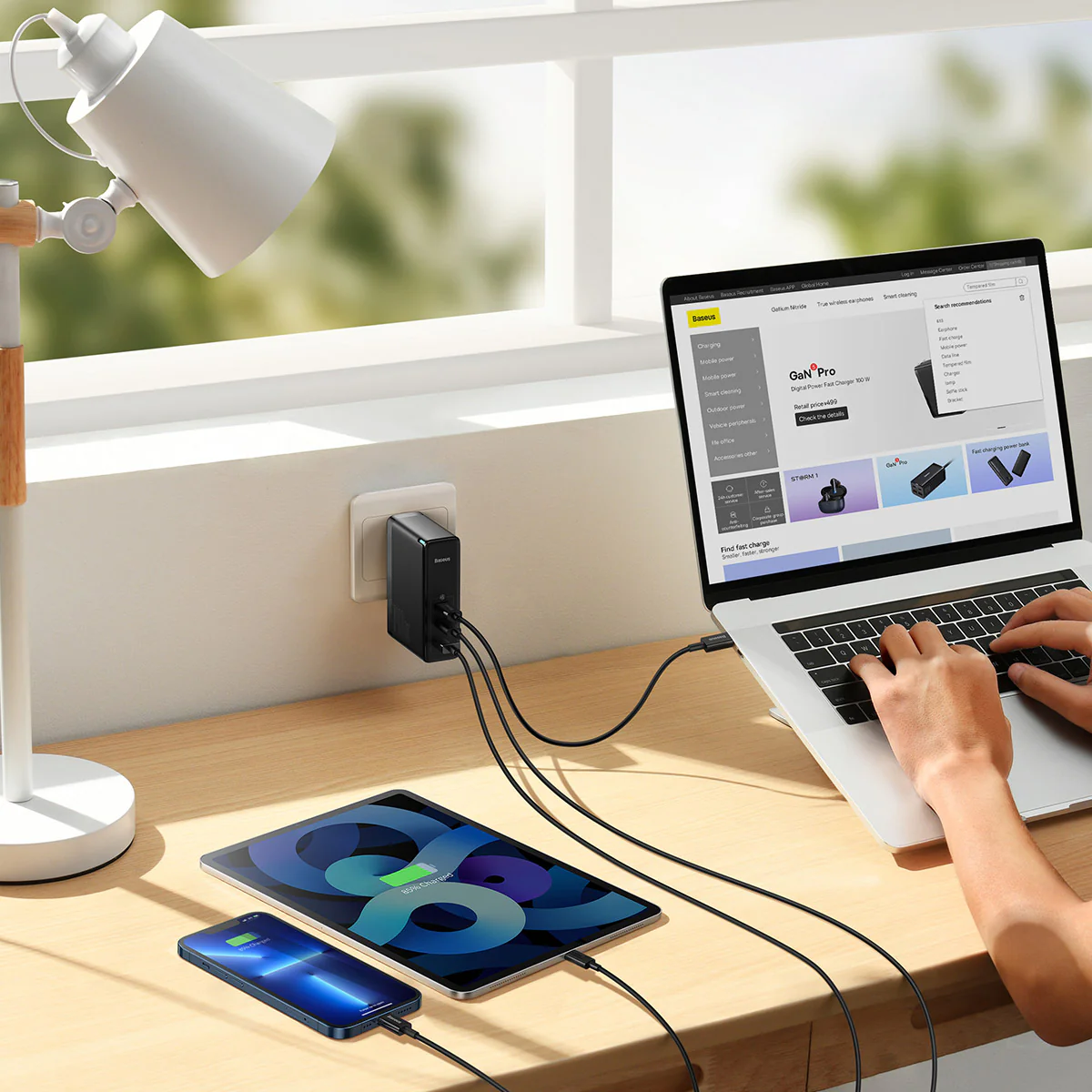 Baseus PowerMega 3 Ports Fast Charger 140W - Image 9